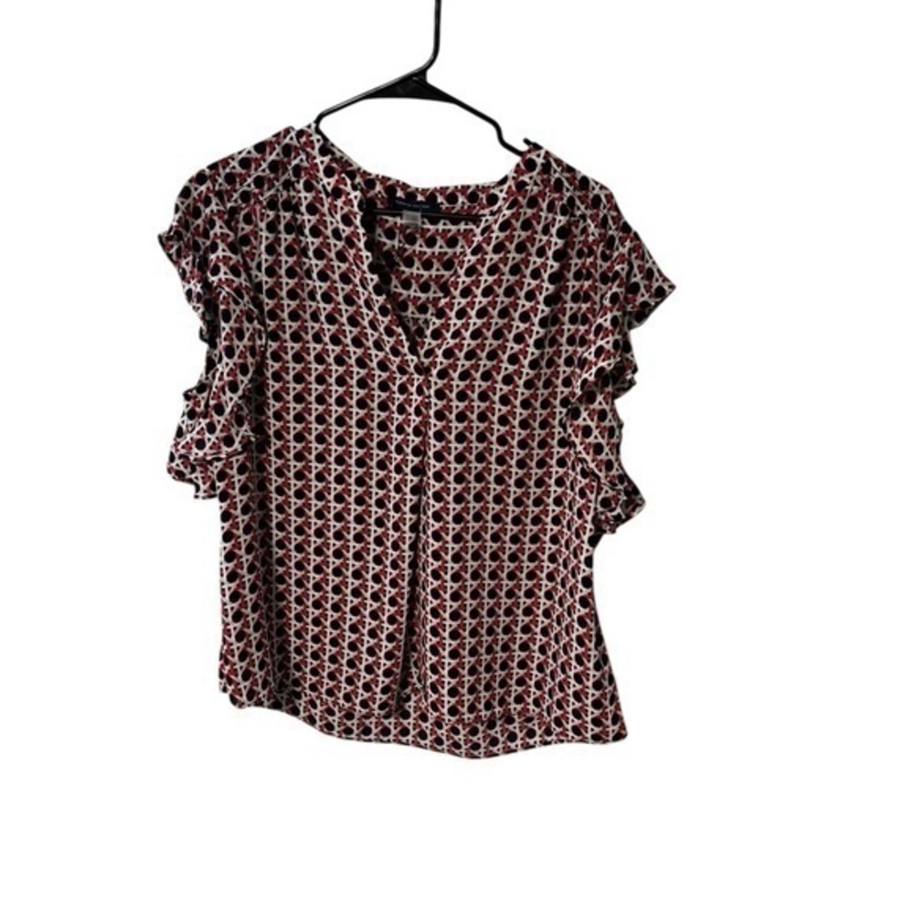 Tommy Hilfiger Abstract Ruffle Top Size XL NWT